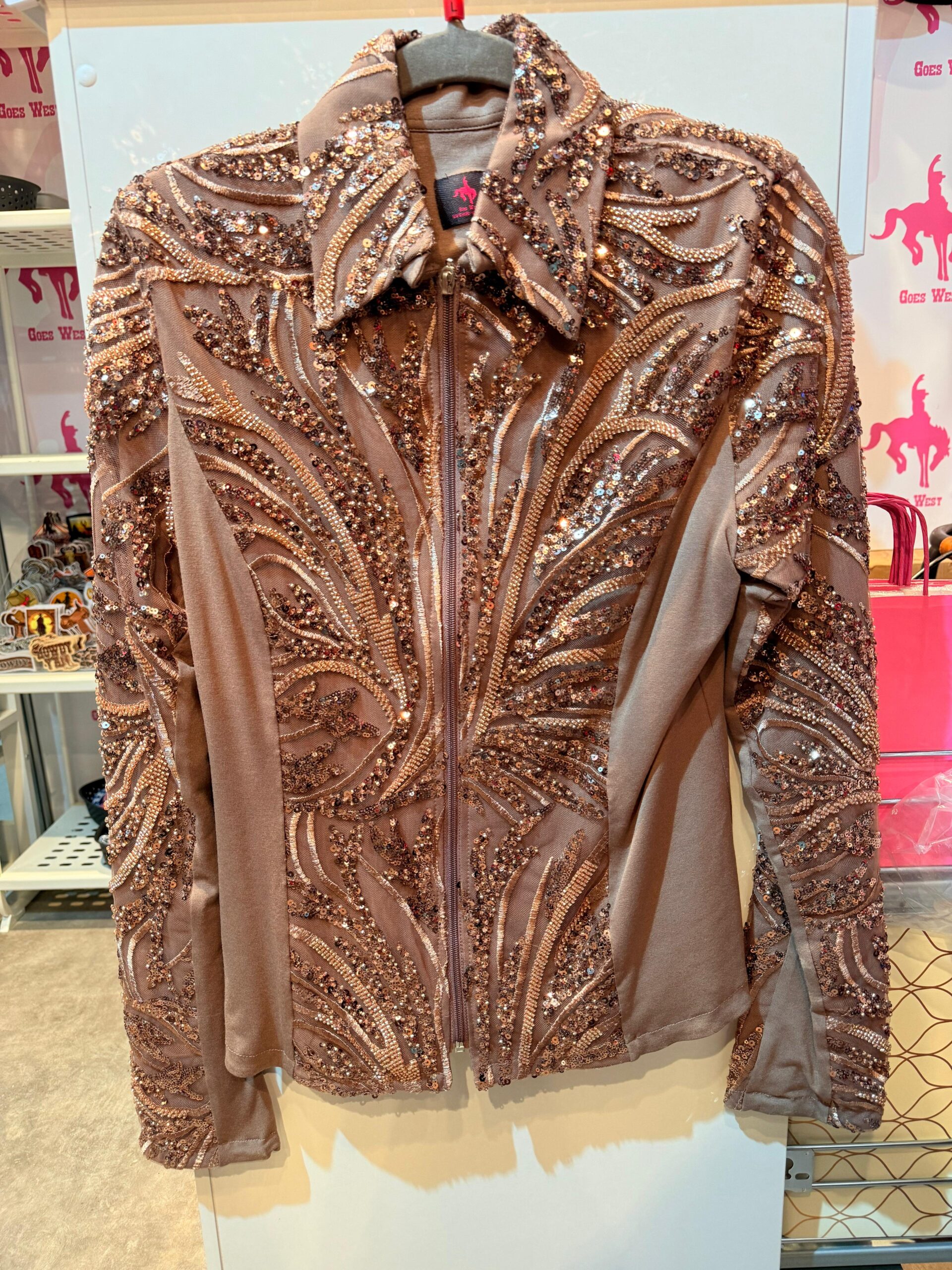 Western Show Jacket - Copper Glitter Pearls - Made in Germany